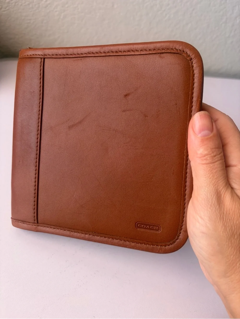 Coach vintage CD disc Leather Zip Organizer